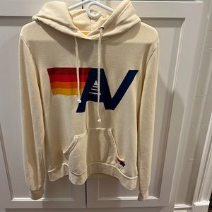 Aviator Nation Logo pullover hoodie/off-white size M